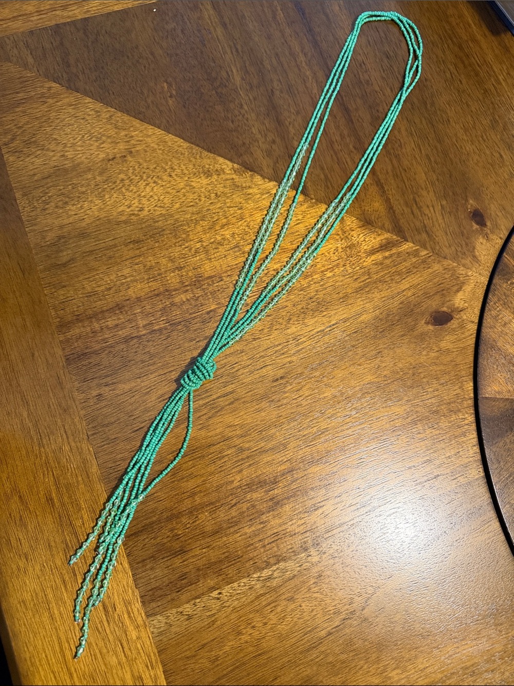 Handcrafted Green Beaded Multi-Strand Necklace